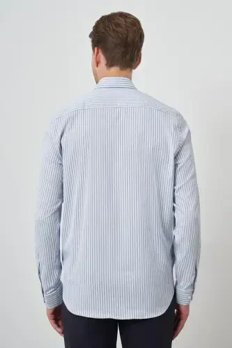 Modazone Мужская Морская Полоска Узор Тренд Slim Fit Рубашка - 5