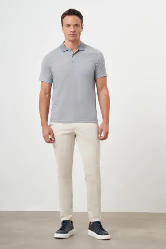 Modazone Мужская Серая Tрендовая Футболка-поло с Карманами - 4