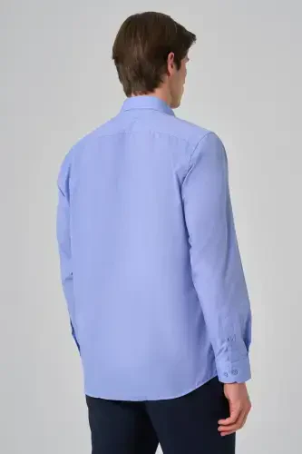 Modazone Мужская Синяя Модная Рубашка Regular Fit - 5