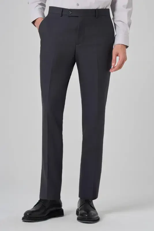 Modazone Мужские Антрацитовые Классические Зауженные Брюки Slim Fit - 1