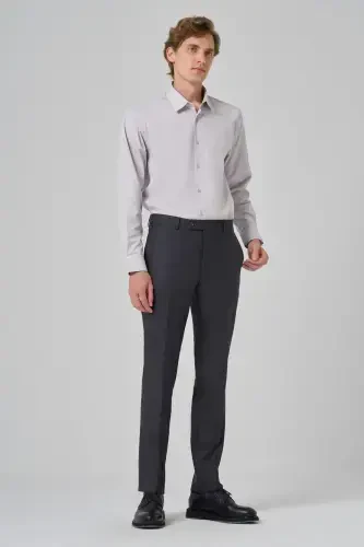 Modazone Мужские Антрацитовые Классические Зауженные Брюки Slim Fit - 4