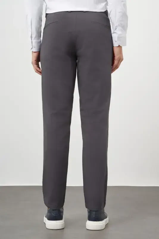 Modazone Мужские антрацитовые хлопковые чиносы Slim Fit с боковыми карманами - 5