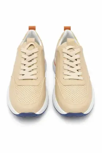 Modazone мужские бежевые демисезонные повседневные кожаные кроссовки - MORVEN (1)