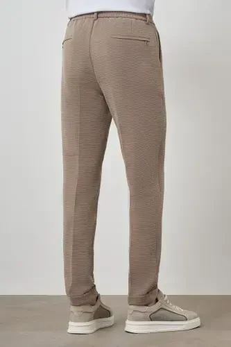 Modazone мужские бежевые модные зауженные спортивные штаны с кулиской - 5