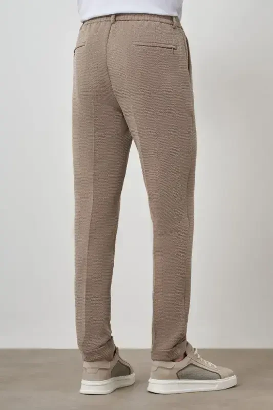 Modazone мужские бежевые модные зауженные спортивные штаны с кулиской - 5