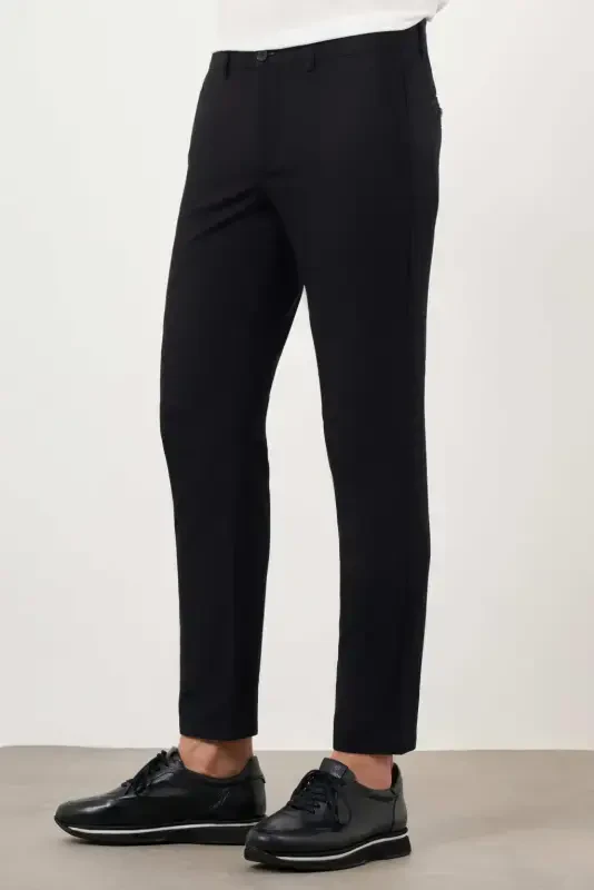 Modazone мужские черные летние хлопковые чиносы Slim Fit с боковыми карманами - 3