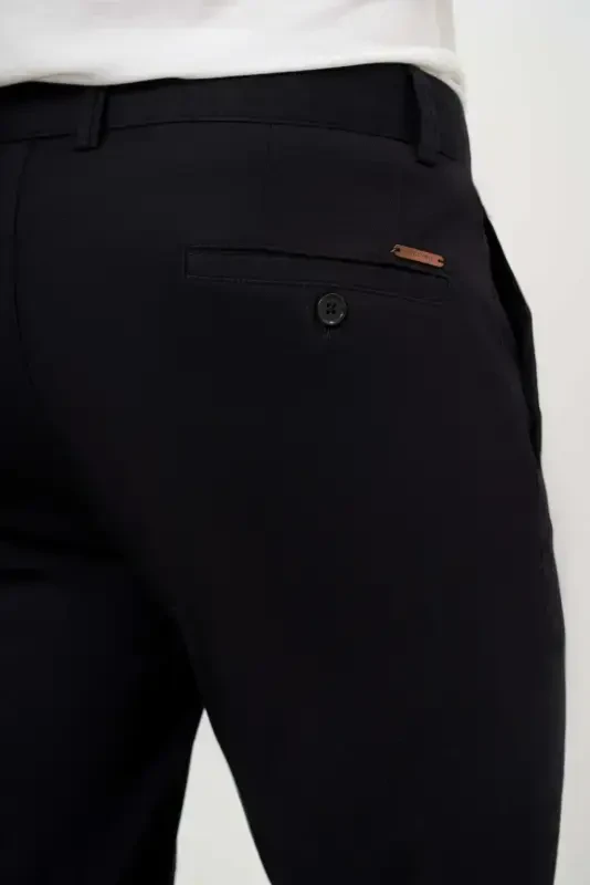 Modazone мужские черные летние хлопковые чиносы Slim Fit с боковыми карманами - 5