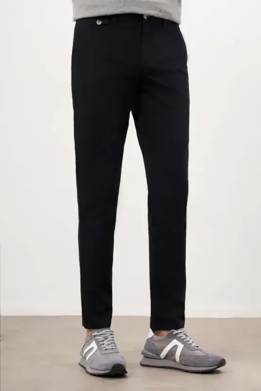 Modazone мужские черные летние хлопковые чиносы Slim Fit с боковыми карманами - 2