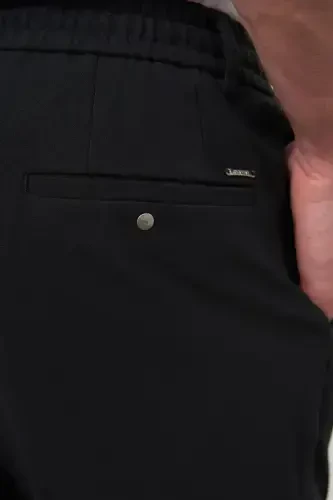 Modazone Мужские Черные Поливискозные Модные Спортивные Штаны-Джоггеры Slim Fit на Шнурке - 4
