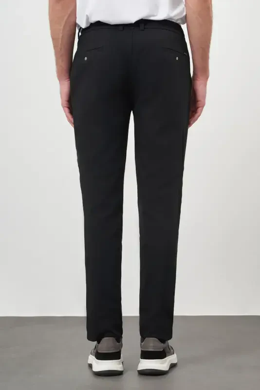 Modazone Мужские Черные Поливискозные Модные Спортивные Штаны-Джоггеры Slim Fit на Шнурке - 5