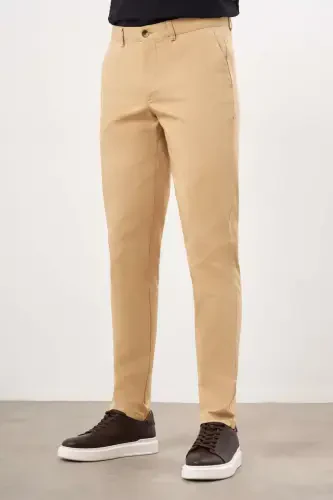 Modazone Мужские Горчично-Желтые Сезонные Хлопковые Боковые Карманы Slim Fit Чинос Брюки - MORVEN (1)