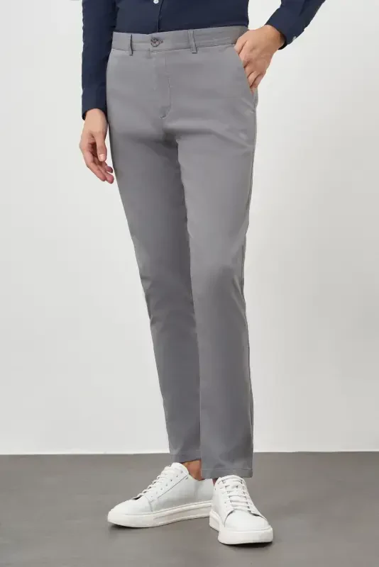 Modazone Мужские серые брюки чинос Slim Fit - 2