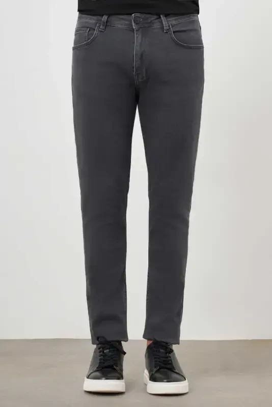 Modazone мужские серые джинсы деним 5 карманов Slim Fit - 1