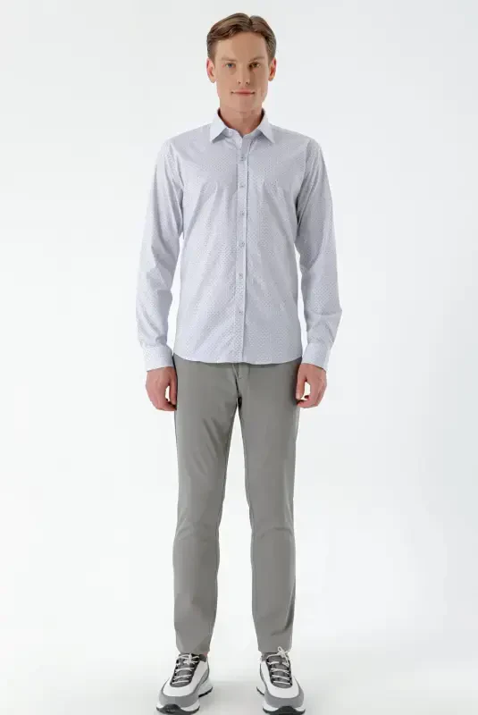 Modazone мужские серые Piefti хлопковые чиносы Slim Fit с боковым карманом - 6