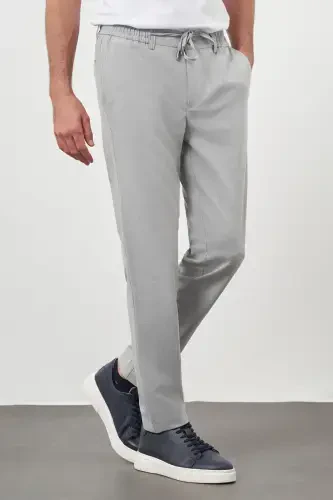 Modazone Мужские серые поливискозные трендовые спортивные штаны джоггеры Slim Fit на шнурке - 3