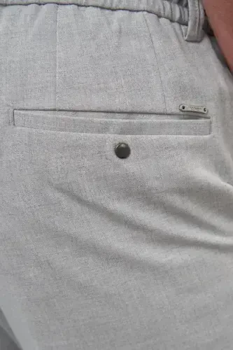 Modazone Мужские серые поливискозные трендовые спортивные штаны джоггеры Slim Fit на шнурке - 4