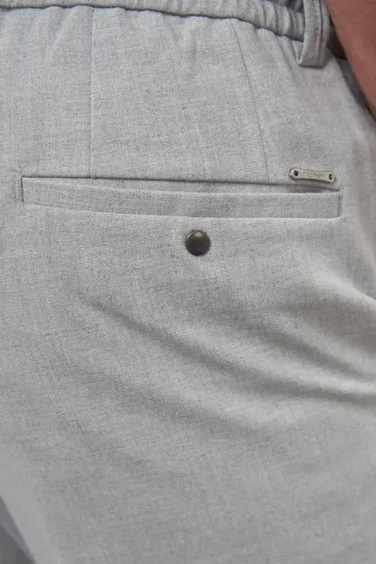 Modazone Мужские серые поливискозные трендовые спортивные штаны джоггеры Slim Fit на шнурке - 4