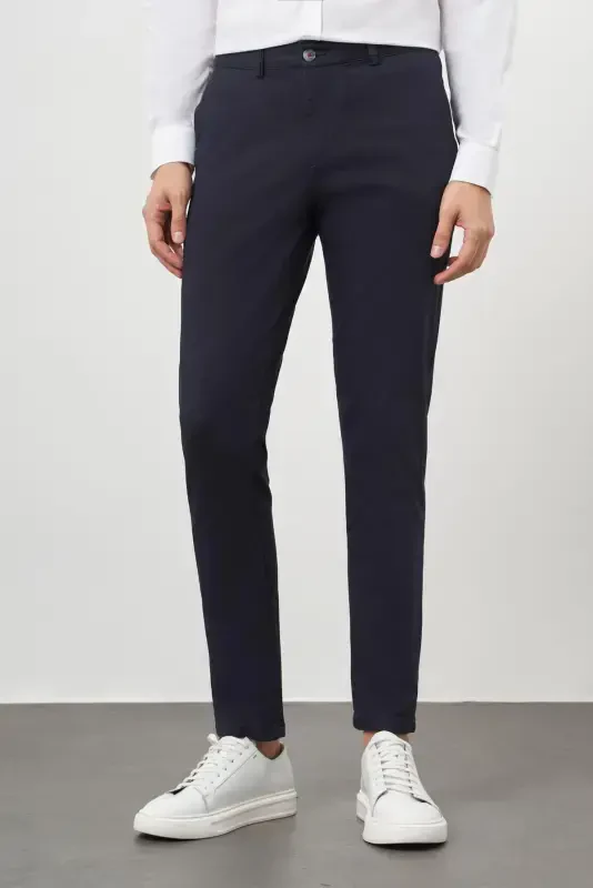 Modazone Мужские темно-синие брюки чинос Slim Fit - 2