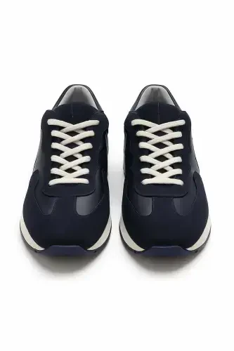 Modazone мужские темно-синие демисезонные повседневные кожаные кроссовки - MORVEN (1)