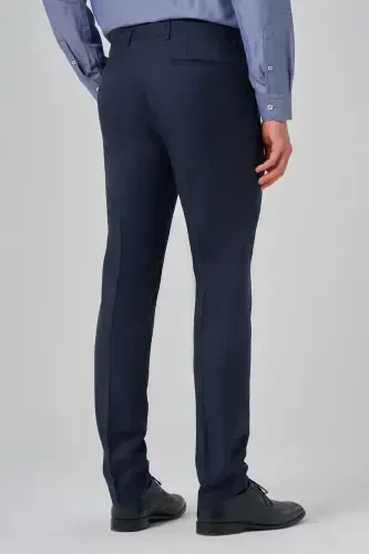 Modazone Мужские ТЕМНО-СИНИЕ Классические Зауженные Брюки Slim Fit - 5