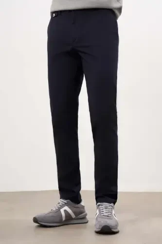 Modazone мужские темно-синие летние хлопковые чиносы Slim Fit с боковым карманом - 1