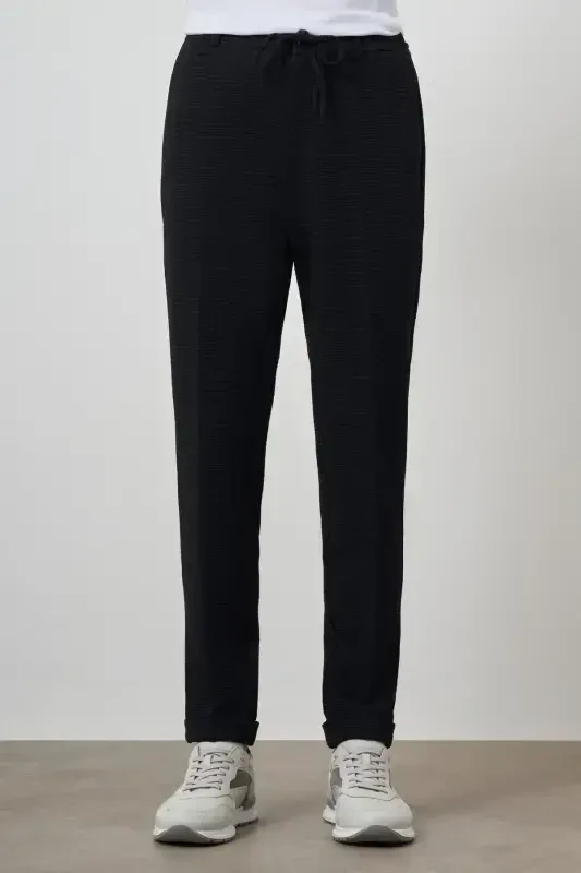 Modazone Мужские темно-синие модные зауженные спортивные брюки-джоггеры на шнурке - 1