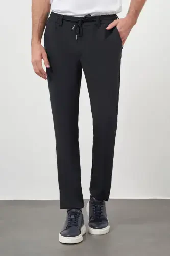 Modazone Мужские Темно-синие Поливискозные Модные Спортивные Штаны-джоггеры Slim Fit на Шнурке - MORVEN (1)