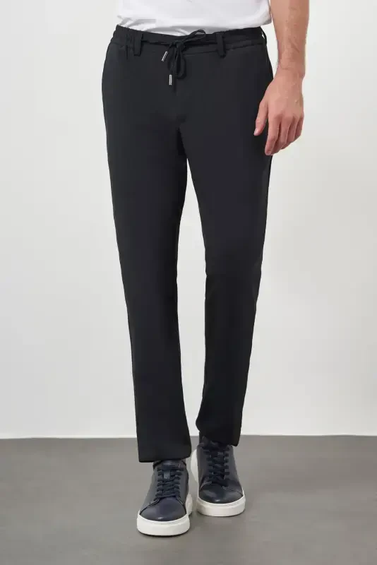 Modazone Мужские Темно-синие Поливискозные Модные Спортивные Штаны-джоггеры Slim Fit на Шнурке - 3