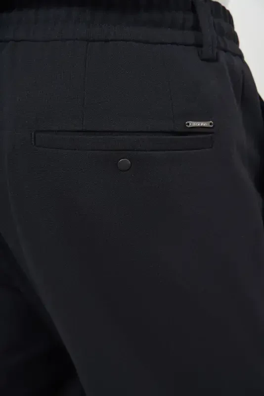 Modazone Мужские Темно-синие Поливискозные Модные Спортивные Штаны-джоггеры Slim Fit на Шнурке - 4