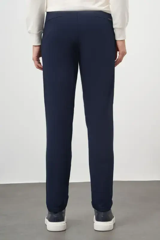 Modazone Мужские темно-синие хлопковые чиносы Slim Fit с боковыми карманами - 5