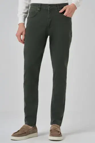 Modazone Мужские Хаки Джинсы Деним 5 Карманов Slim Fit 