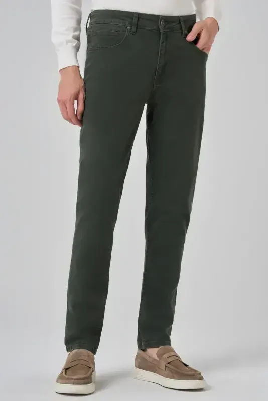 Modazone Мужские Хаки Джинсы Деним 5 Карманов Slim Fit - 3