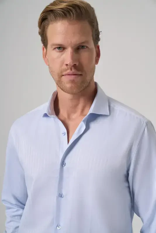 Modazone Мужской A. MAVİ Trend Slim Fit Итальянский Воротник Рубашка - 3