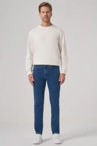 Modazone мужской A. СИНИЙ деним 5 карман Slim Fit джинсовые брюки - 3