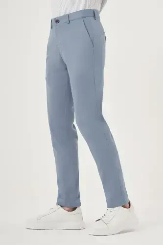 Modazone Мужской A. СИНИЙ Летний Хлопок Боковой Карман Slim Fit Брюки Чинос - 3