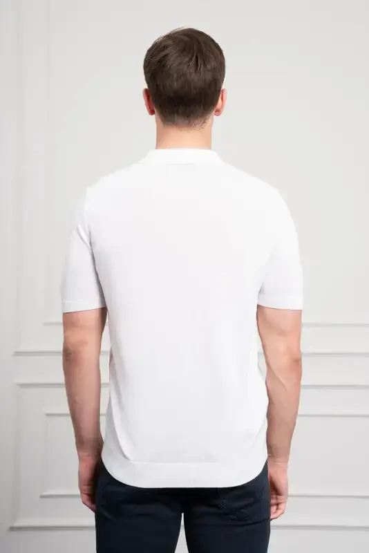 Modazone Мужской Белый Тренд Polo Воротник Динамичный Fit Свободный Крой Футболка - 5