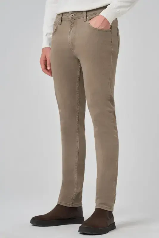 Modazone Мужской Бежевый Деним 5 Карман Slim Fit Jean Джинсы - 3