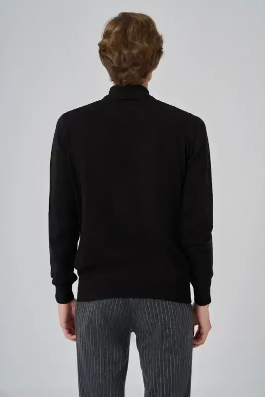 Modazone мужской черный базовый полуводолазка Dynamic Fit удобный трикотаж - 5