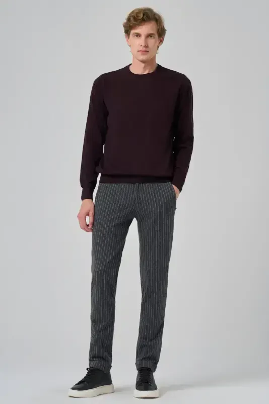 Modazone Мужской Фиолетовый Basic Велосипедный Воротник Dynamic Fit Свободный Крой Трико - 4