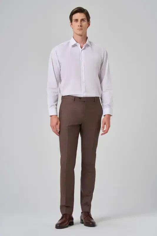 Modazone Мужской КОФЕ Классические Зауженные Брюки Slim Fit - 3