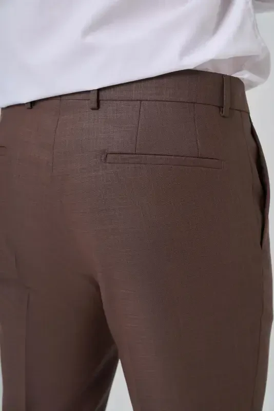 Modazone Мужской КОФЕ Классические Зауженные Брюки Slim Fit - 4