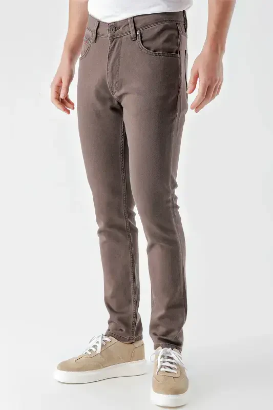 Modazone Мужской КОФЕ Сезонный Хлопок 5 Карманов Slim Fit Джинсы - 3