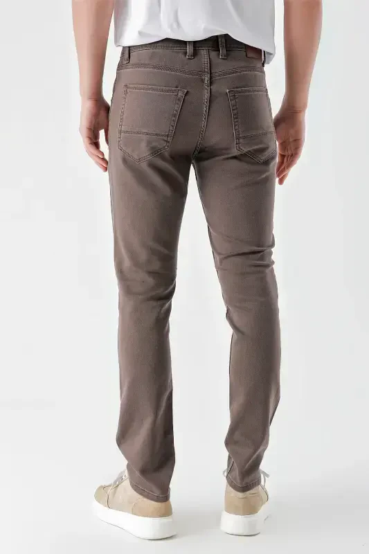 Modazone Мужской КОФЕ Сезонный Хлопок 5 Карманов Slim Fit Джинсы - 4