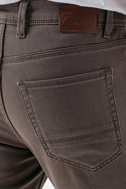 Modazone Мужской КОФЕ Сезонный Хлопок 5 Карманов Slim Fit Джинсы - 5