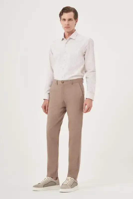 Modazone мужской норковый летний хлопковый боковой карман Slim Fit брюки чинос - 5