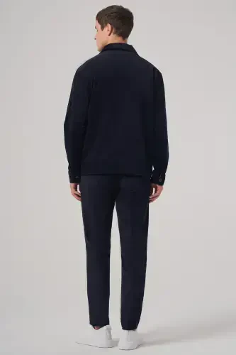 Modazone Мужской Трендовый Вельветовый Рубашка-Куртка с Двумя Карманами, Темно-синий - 6