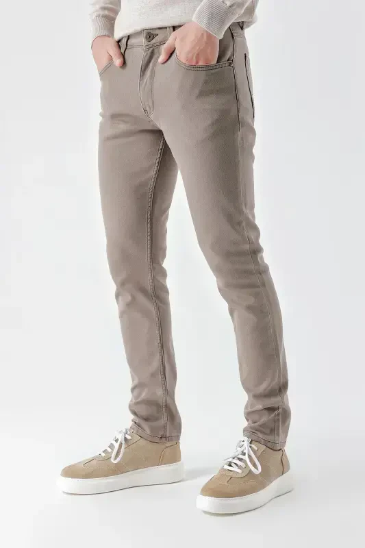 Modazone Мужской Визон Демисезонный Хлопок 5 Карманов Slim Fit Джинсы - 3