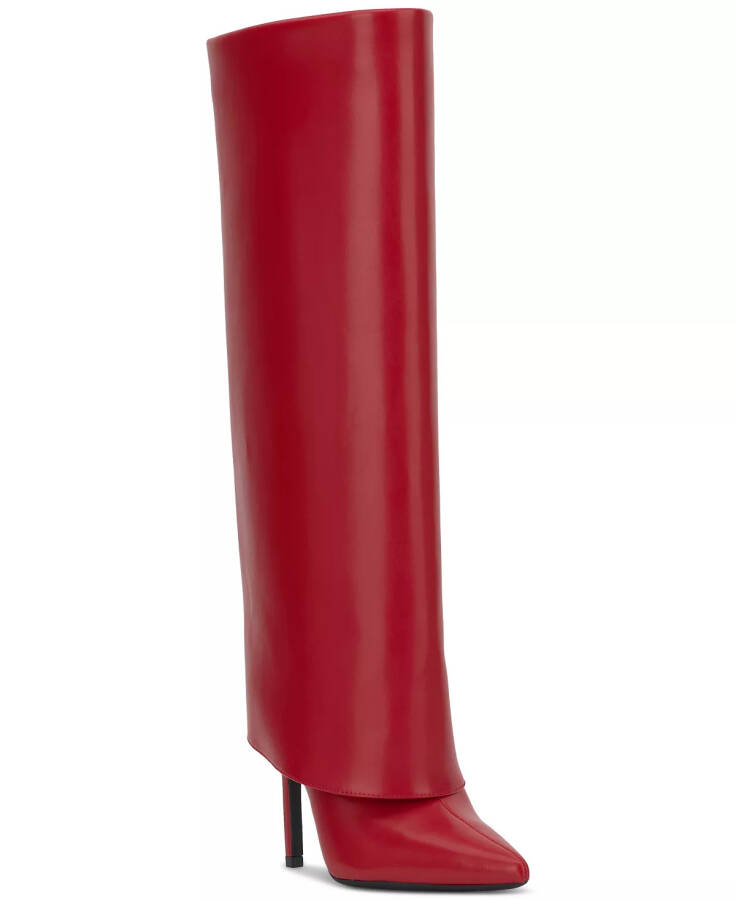 Modazone Red Smooth uchun yaratilgan Skylar Fold Over Cuffed Knee High Boots - 1