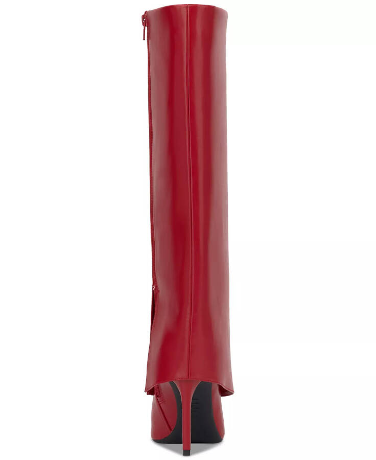 Modazone Red Smooth uchun yaratilgan Skylar Fold Over Cuffed Knee High Boots - 3