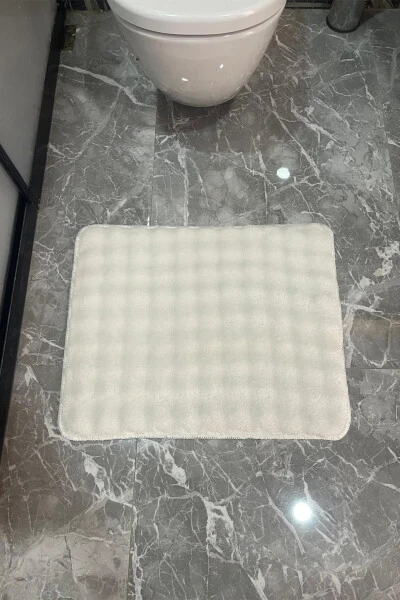 Modern Bubble Washable Non-Slip Plush Bathroom Rug Mat Set of 2 Toilet Set 60x100 + 50x60 - 5